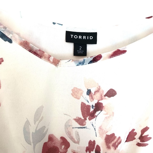 Torrid Midi Chiffon Pleated Dress Size 2x Flowy Sleeveless Floral Easter Casual - Picture 7 of 11